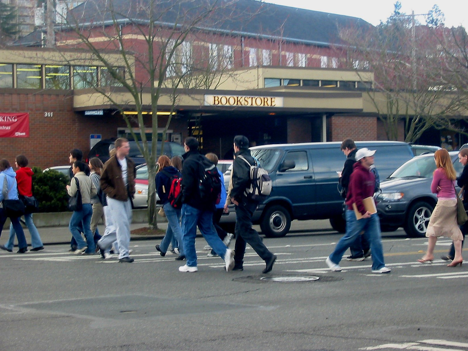 Students walking